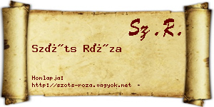 Szőts Róza névjegykártya